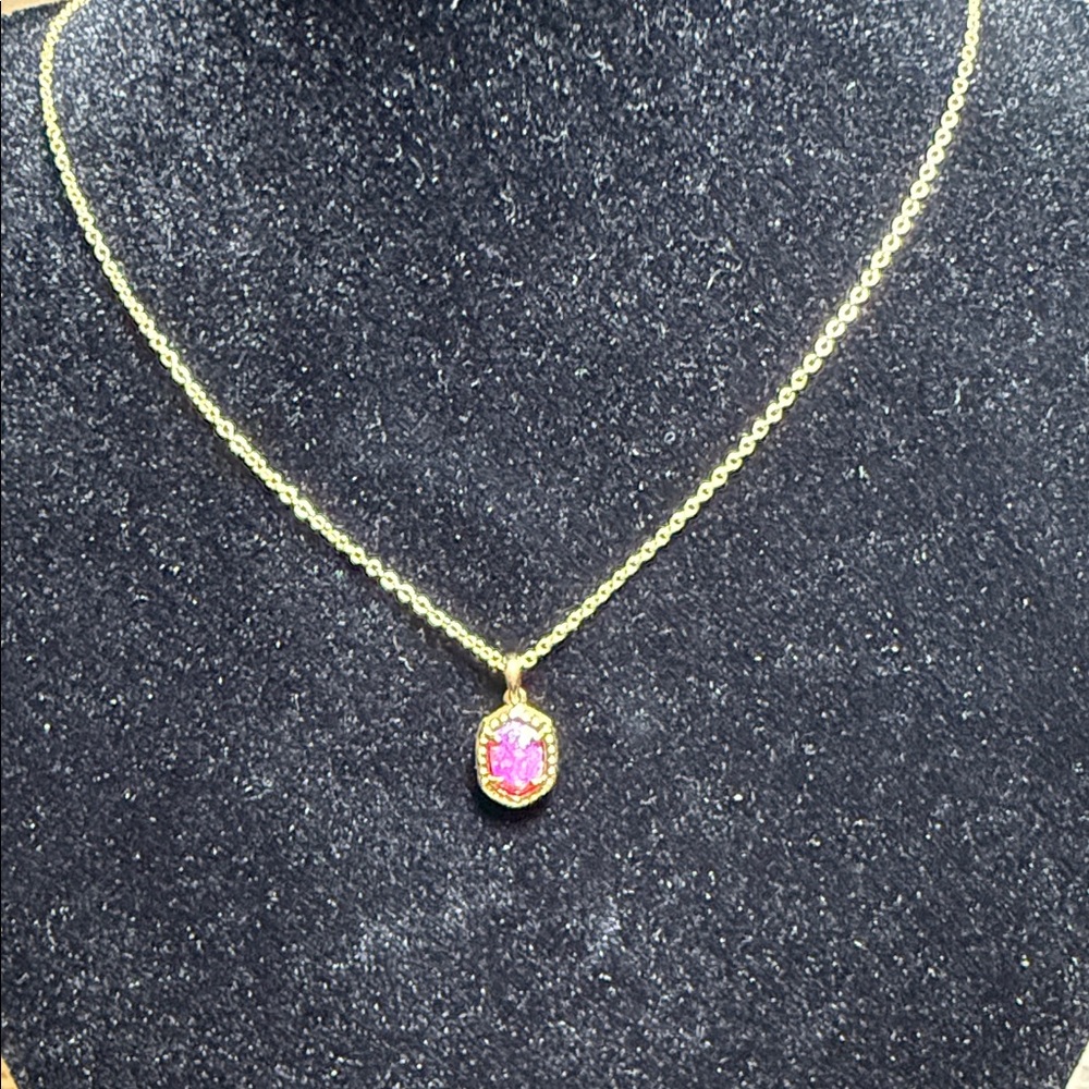 Kendra Scott Gold Necklace with Pink Pendant - Picture 2 of 7